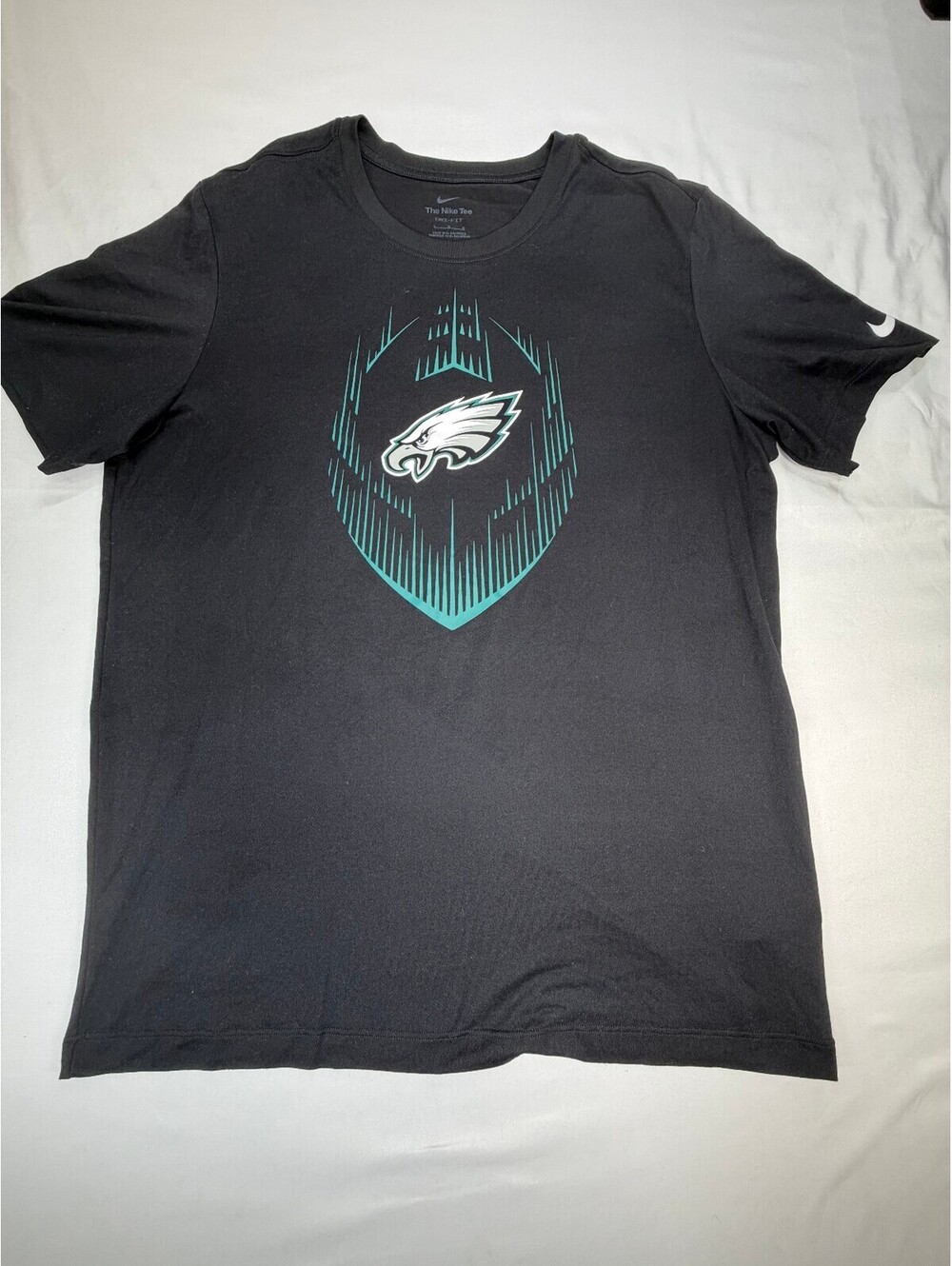 The Nike Tee Men's Graphic T-Shirt Crew Neck Philadelphia Eagles Size L Black